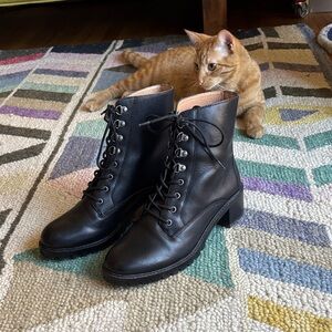 Madewell Black Lace-Up Boots